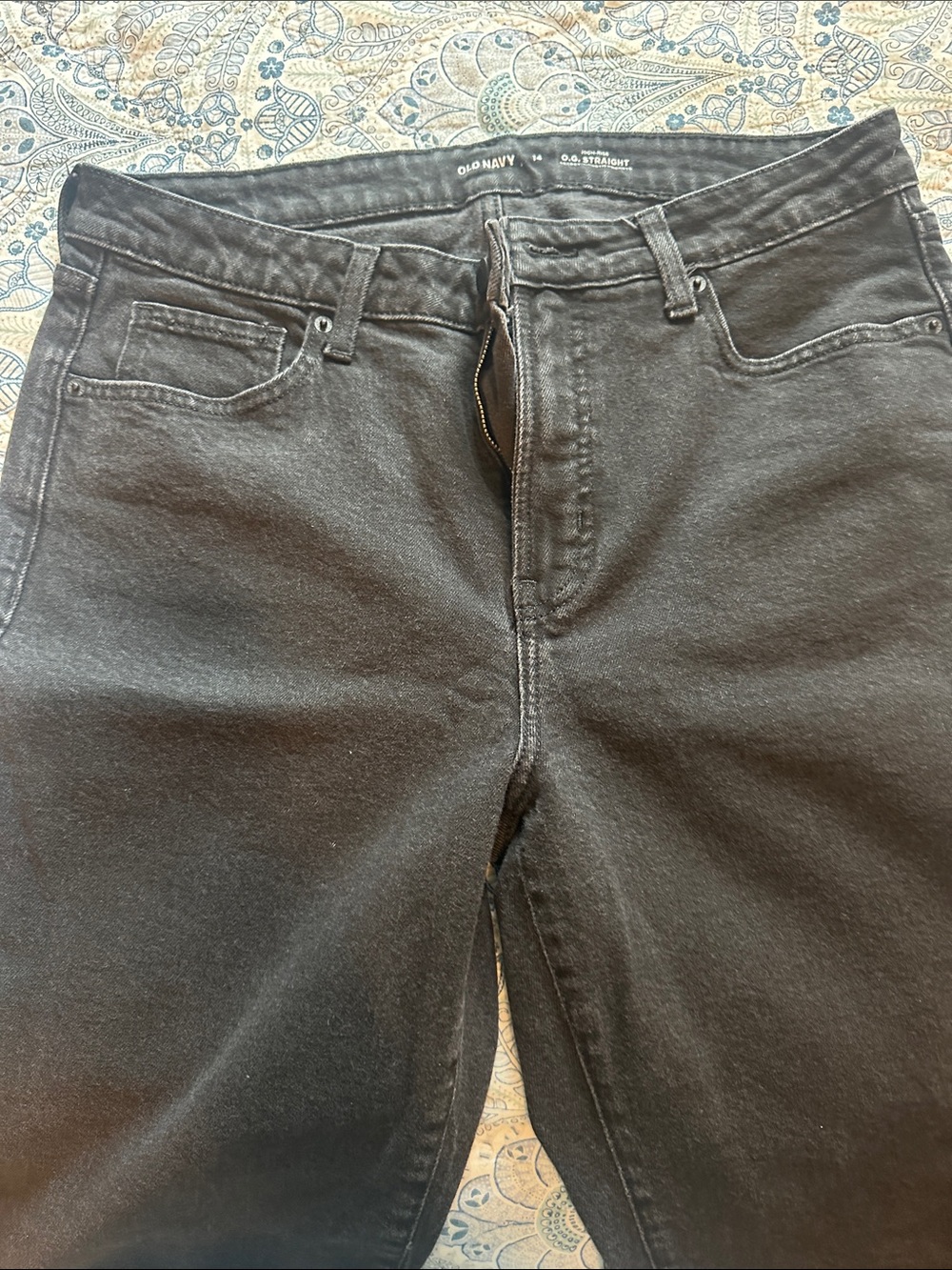 Old Navy Black Straight-Leg Jeans — High Rise